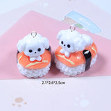 6pcs 3D Dog Sushi Charms for Jewelry Making DIY Earring Necklace Findings C1321