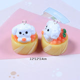 6pcs 3D Dog Sushi Charms for Jewelry Making DIY Earring Necklace Findings C1321