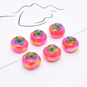 6pcs Tomato Resin Charms for Keychain Earrings