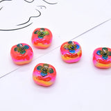 6pcs Tomato Resin Charms for Keychain Earrings