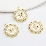 6pcs Lace Bow Pearl Resin Earring Necklace DIY Supplies