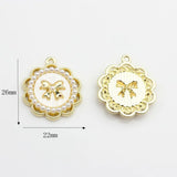 6pcs Lace Bow Pearl Resin Earring Necklace DIY Supplies