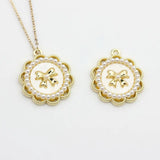 6pcs Lace Bow Pearl Resin Earring Necklace DIY Supplies