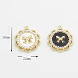 6pcs Lace Bow Pearl Resin Earring Necklace DIY Supplies