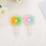 6pcs Resin Heart, Star Key DIY Making Accessories