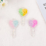 6pcs Resin Heart, Star Key DIY Making Accessories