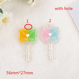 6pcs Resin Heart, Star Key DIY Making Accessories