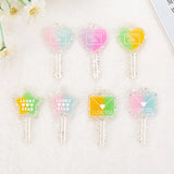 6pcs Resin Heart, Star Key DIY Making Accessories