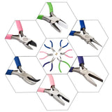 6pcs Carbon Steel Jewelry Pliers Sets with Brass Rings DIY Tools