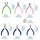 6pcs Carbon Steel Jewelry Pliers Sets with Brass Rings DIY Tools