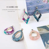 6pcs Acetic Acid Rhombus Water Drop Earrings Pendant DIY Hand Jewelry