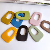 6pcs Solid Hollow Square Geometric Pendant Earring Accessories