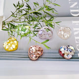 6pcs Peach Heart Cracked Shell Resin Earring Accessories