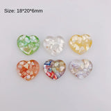 6pcs Peach Heart Cracked Shell Resin Earring Accessories