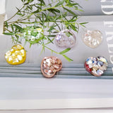 6pcs Peach Heart Cracked Shell Resin Earring Accessories