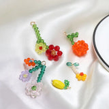 6pcs DIY Jewelry Summer Glass Crystal Beads Earrings Charms