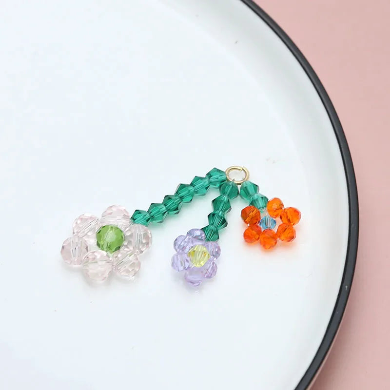 6pcs DIY Jewelry Summer Glass Crystal Beads Earrings Charms