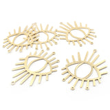 6pcs Brass Eye Shaped Charms for DIY Earrings 51x38mm