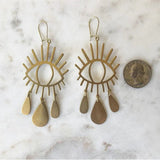 6pcs Brass Eye Shaped Charms for DIY Earrings 51x38mm