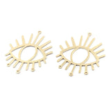 6pcs Brass Eye Shaped Charms for DIY Earrings 51x38mm