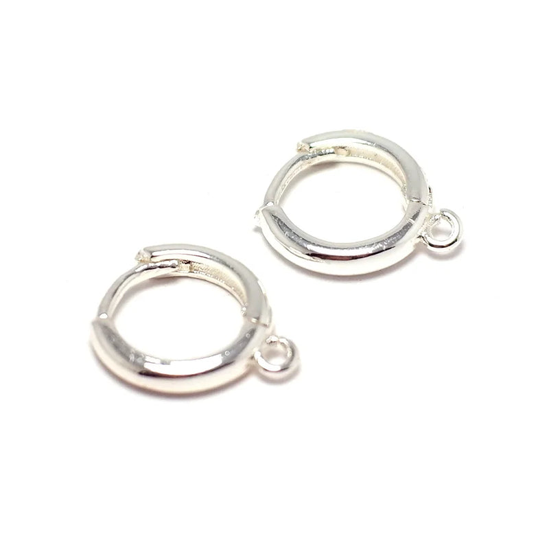 6pcs Silver Plated Brass Earring Holder Hoop Earrings