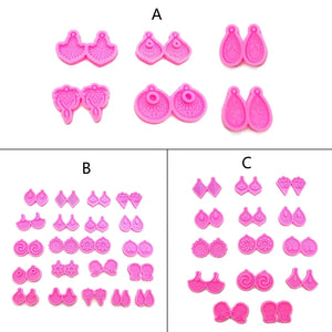 6pcs Earring Resin Molds DIY Craft Keychain Jewelry Casting Mold
