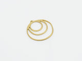 6pcs Triple Circle Brass Charms 23.8x21x0.8mm