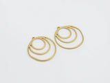 6pcs Triple Circle Brass Charms 23.8x21x0.8mm
