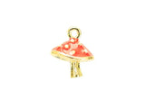 6pcs Enamel Mushroom Charms, Earring Charms, Charm Bracelet - G111