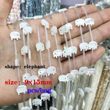 6pcs Shell Beads Dog Pig Dolphin Fish Elephant Mother of Pearl Beads