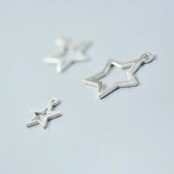 925 Sterling Silver Pendant Star Hollow Out Pentagram Suspension Jewelry