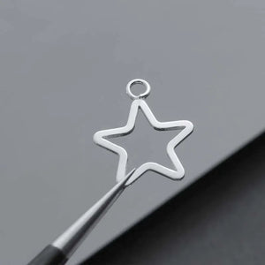 925 Sterling Silver Pendant Star Hollow Out Pentagram Suspension Jewelry