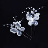 6pcs Red Yarn Butterfly Flower Hair Clips Barrette