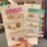 6pcs Geometric Acetate Hairpins Set for Women Girls