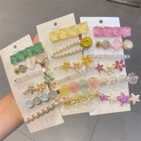 6pcs Geometric Acetate Hairpins Set for Women Girls