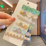 6pcs Geometric Acetate Hairpins Set for Women Girls
