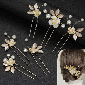 6pcs Pearl Flower Hair Pins for Women Wedding Bridal Hair Accessories