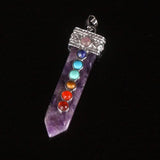 6pcs High Sword 7 Chakra Pendants Natural Crystal Quartz Pendant Necklace