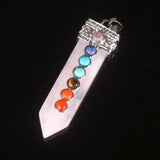 6pcs High Sword 7 Chakra Pendants Natural Crystal Quartz Pendant Necklace