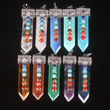 6pcs High Sword 7 Chakra Pendants Natural Crystal Quartz Pendant Necklace