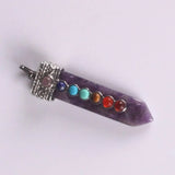 6pcs High Sword 7 Chakra Pendants Natural Crystal Quartz Pendant Necklace