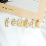6pcs Natural Jade Pendant DIY Earrings Jewelry Accessories