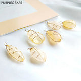 6pcs Natural Jade Pendant DIY Earrings Jewelry Accessories