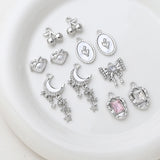 6pcs Sweet Wind Love Bow Pendant DIY Jewelry Charms