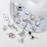 6pcs Sweet Wind Love Bow Pendant DIY Jewelry Charms