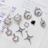 6pcs Planet Moon Series Pendant Zirconium DIY Jewelry Material