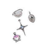 6pcs Planet Moon Series Pendant Zirconium DIY Jewelry Material