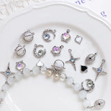 6pcs Planet Moon Series Pendant Zirconium DIY Jewelry Material