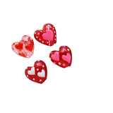 6pcs Crystal Love Glass Straight Hole Beads DIY Jewelry Necklace Bead