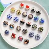 6pcs Japanese Ceramic Beads DIY Ornaments Handmade Necklace Earrings Bead